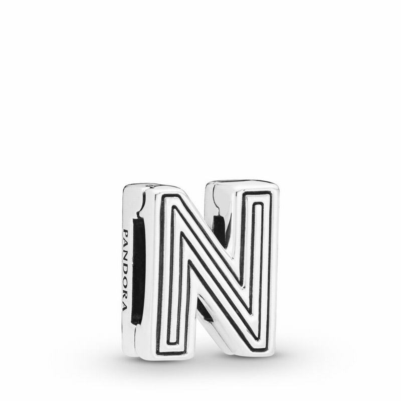 Pandora Australia Reflexions™ Letter N Clip Charm - Sterling Silver | TZNAGW103